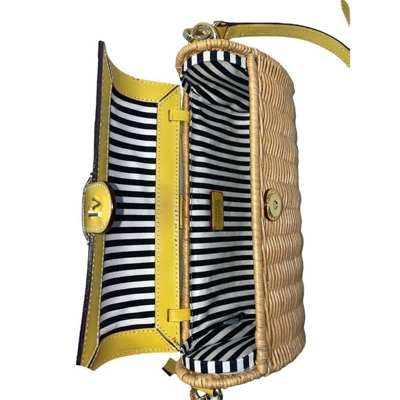 Frances Valentine Yellow Woven Basket Crossbody - Picture 5 of 8
